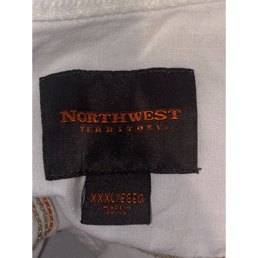 Men's Northwest Territory White Short Sleeve Casual Button Shirt Size XXXL 3X - Picture 6 of 7